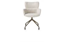 XOOON wielen - alu frame in steelbrown - stof Luton Creme eetkamer fauteuil