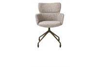 XOOON wielen - alu frame in steelbrown - stof Luton Koper eetkamer fauteuil