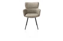 XOOON SAGE eetkamer fauteuil 4-pootjes rough off black - stof Oregon Beige