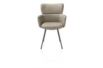 XOOON SAGE eetkamer fauteuil 4-pootjes graphiet - stof Oregon Beige