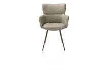 XOOON SAGE eetkamer fauteuil 4-pootjes steelbrown - stof Oregon Beige