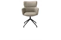 XOOON draaibaar - rough off black - stof Oregon Beige eetkamer fauteuil