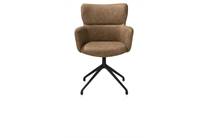 XOOON draaibaar - rough off black - stof Oregon Desert eetkamer fauteuil