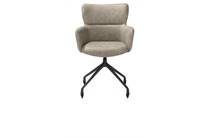 XOOON wielen - alu frame in rough off black - stof Oregon Beige eetkamer fauteuil