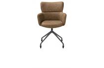 XOOON wielen - alu frame in graphiet - stof Oregon Desert eetkamer fauteuil