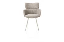 XOOON SAGE eetkamer fauteuil 4-pootjes creme - stof Luton Koper