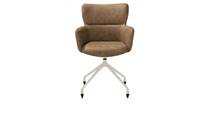 XOOON SAGE eetkamer fauteuil wielen - alu frame in creme - stof Oregon Desert