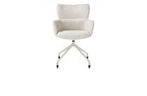 XOOON SAGE eetkamer fauteuil wielen - alu frame in creme - stof Luton Creme