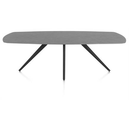 XOOON eetkamertafel ovaal 240 x 110 cm. - 4-pootjes - rough off black Antraciet