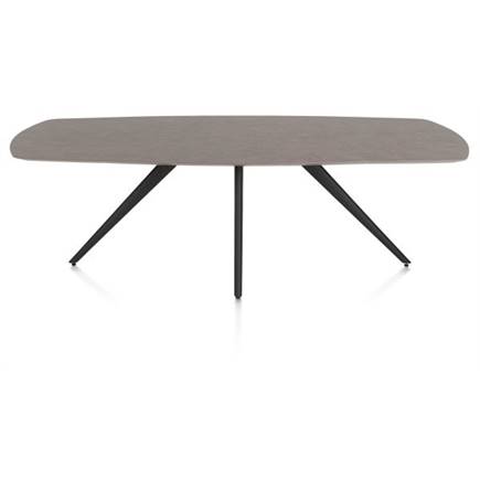 XOOON eetkamertafel ovaal 240 x 110 cm. - 4-pootjes - rough off black Lava