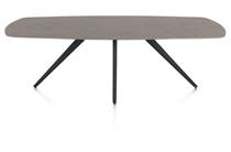 XOOON SALUTI ronde tafel eetkamertafel ovaal 240 x 110 cm. - 4-pootjes - rough off black Lava