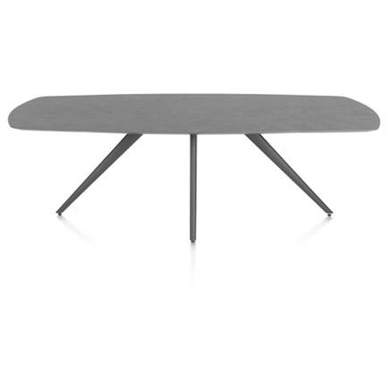 XOOON eetkamertafel ovaal 240 x 110 cm. - 4-pootjes - graphiet Antraciet