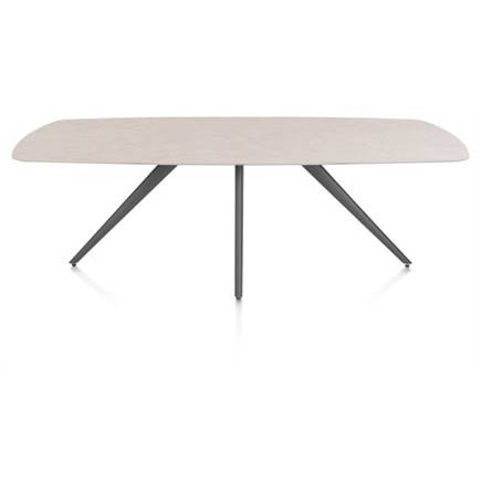 XOOON EETKAMERTAFEL OVAAL 240 X 110 CM. - 4-POOTJES - GRAPHIET Light Sand