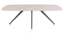 XOOON SALUTI ronde tafel EETKAMERTAFEL OVAAL 240 X 110 CM. - 4-POOTJES - GRAPHIET Light Sand