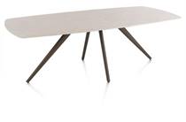 XOOON SALUTI ronde tafel EETKAMERTAFEL OVAAL 240 X 110 CM. - 4-POOTJES - STEELBROWN Light Sand