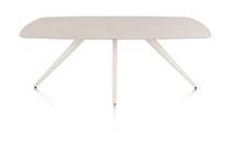 XOOON SALUTI ronde tafel eetkamertafel ovaal 210 x 105 cm. - 4-pootjes - crème Light Sand