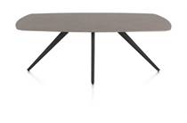 XOOON SALUTI ronde tafel EETKAMERTAFEL OVAAL 210 X 105 CM. - 4-POOTJES - ROUGH OFF BLACK Lava