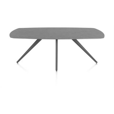 XOOON eetkamertafel ovaal 210 x 105 cm. - 4-pootjes - graphiet Antraciet