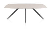 XOOON SALUTI ronde tafel EETKAMERTAFEL OVAAL 210 X 105 CM. - 4-POOTJES - GRAPHIET Light Sand