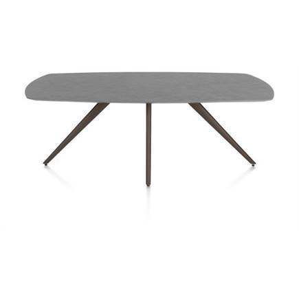 XOOON eetkamertafel ovaal 210 x 105 cm. - 4-pootjes - steelbrown Antraciet