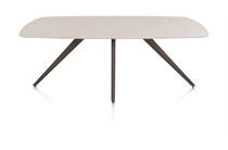 XOOON SALUTI ronde tafel EETKAMERTAFEL OVAAL 210 X 105 CM. - 4-POOTJES - STEELBROWN Light Sand