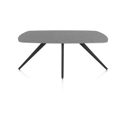 XOOON eetkamertafel ovaal 180 x 105 cm. - 4-pootjes - rough off black Antraciet