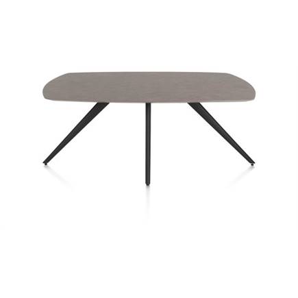 XOOON EETKAMERTAFEL OVAAL 180 X 105 CM. - 4-POOTJES - ROUGH OFF BLACK Lava