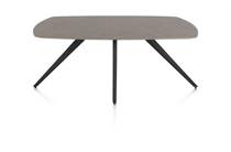 XOOON SALUTI ronde tafel EETKAMERTAFEL OVAAL 180 X 105 CM. - 4-POOTJES - ROUGH OFF BLACK Lava