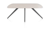 XOOON SALUTI ronde tafel EETKAMERTAFEL OVAAL 180 X 105 CM. - 4-POOTJES - GRAPHIET Light Sand