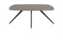 XOOON SALUTI ronde tafel EETKAMERTAFEL OVAAL 180 X 105 CM. - 4-POOTJES - STEELBROWN Lava