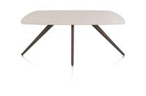 XOOON SALUTI ronde tafel EETKAMERTAFEL OVAAL 180 X 105 CM. - 4-POOTJES - STEELBROWN Light Sand