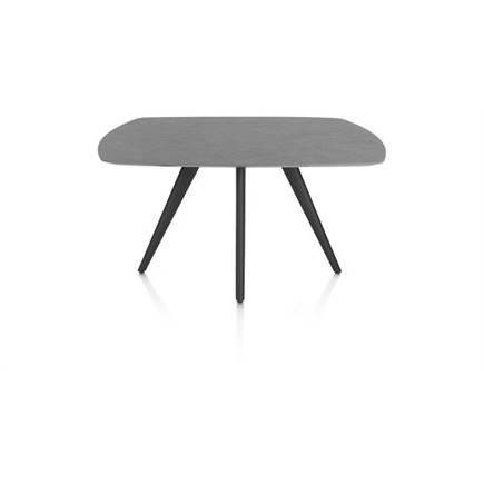 XOOON eetkamertafel ovaal 150 x 105 cm. - 4-pootjes - rough off black Antraciet