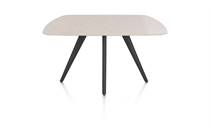 XOOON SALUTI ronde tafel EETKAMERTAFEL OVAAL 150 X 105 CM. - 4-POOTJES - ROUGH OFF BLACK Light Sand