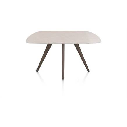 XOOON EETKAMERTAFEL OVAAL 150 X 105 CM. - 4-POOTJES - STEELBROWN Light Sand