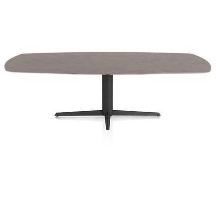 XOOON EETKAMERTAFEL OVAAL 240 X 110 CM. - CENTRALE POOT - ROUGH OFF BLACK Lava