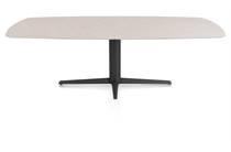 XOOON SALUTI ronde tafel EETKAMERTAFEL OVAAL 240 X 110 CM. - CENTRALE POOT - ROUGH OFF BLACK Light Sand