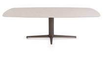 XOOON SALUTI ronde tafel EETKAMERTAFEL OVAAL 240 X 110 CM. - CENTRALE POOT - STEELBROWN Light Sand