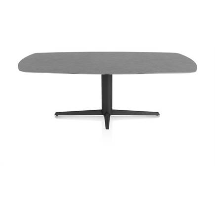 XOOON eetkamertafel ovaal 210 x 105 cm. - centrale poot - rough off black Antraciet