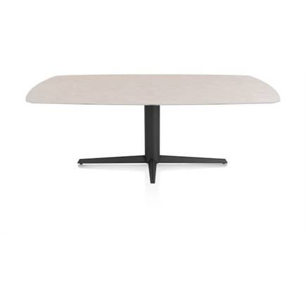 XOOON EETKAMERTAFEL OVAAL 210 X 105 CM. - CENTRALE POOT - ROUGH OFF BLACK Light Sand