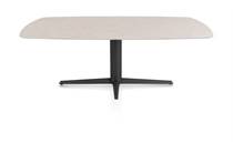 XOOON SALUTI ronde tafel EETKAMERTAFEL OVAAL 210 X 105 CM. - CENTRALE POOT - ROUGH OFF BLACK Light Sand