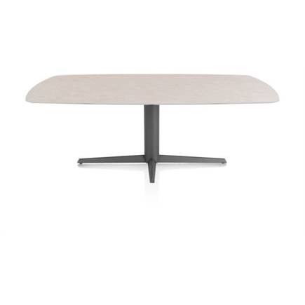 XOOON EETKAMERTAFEL OVAAL 210 X 105 CM. - CENTRALE POOT - GRAPHIET Light Sand