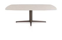 XOOON SALUTI ronde tafel EETKAMERTAFEL OVAAL 210 X 105 CM. - CENTRALE POOT - STEELBROWN Light Sand
