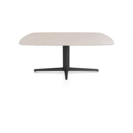 XOOON EETKAMERTAFEL OVAAL 180 X 105 CM. - CENTRALE POOT - ROUGH OFF BLACK Light Sand