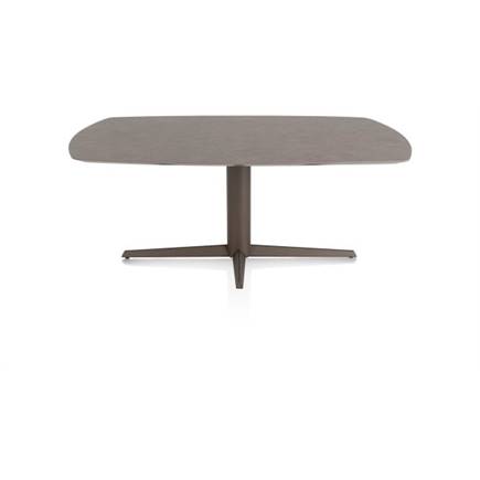 XOOON EETKAMERTAFEL OVAAL 180 X 105 CM. - CENTRALE POOT - STEELBROWN Lava