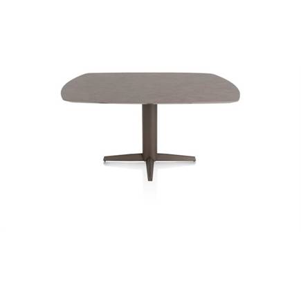 XOOON EETKAMERTAFEL OVAAL 150 X 105 CM. - CENTRALE POOT - STEELBROWN Lava