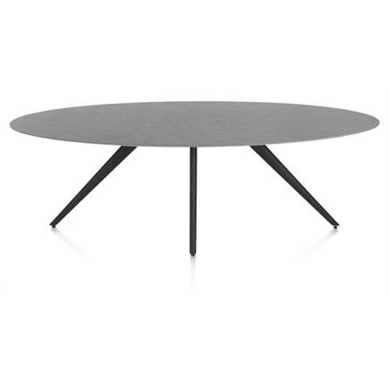 XOOON ellips 240 x 110 cm. - 4-pootjes - rough off black Antraciet