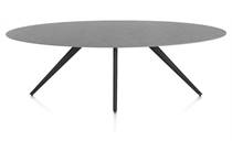 XOOON SALUTI eetkamertafel ellips 240 x 110 cm. - 4-pootjes - rough off black Antraciet