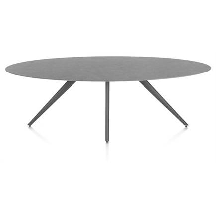 XOOON ellips 240 x 110 cm. - 4-pootjes - graphiet Antraciet