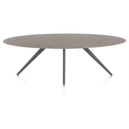 XOOON ELLIPS 240 X 110 CM. - 4-POOTJES - GRAPHIET Lava