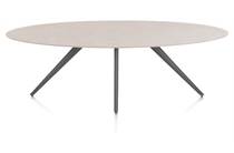 XOOON SALUTI eetkamertafel ELLIPS 240 X 110 CM. - 4-POOTJES - GRAPHIET Light Sand